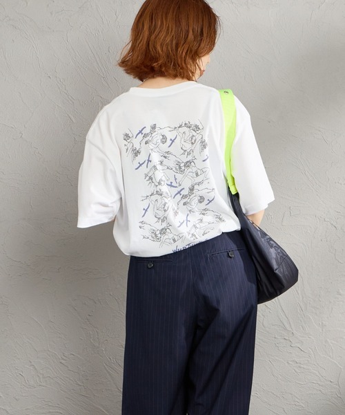 WILD THINGS（ワイルドシングス）の「[WILD THINGS/ワイルドシングス] 80S CLIMBER バックプリント ショートスリーブTシャツ（Tシャツ/カットソー・レディース・ブラック/ホワイト/ネイビー・M/L/XL）」の7枚目の写真
