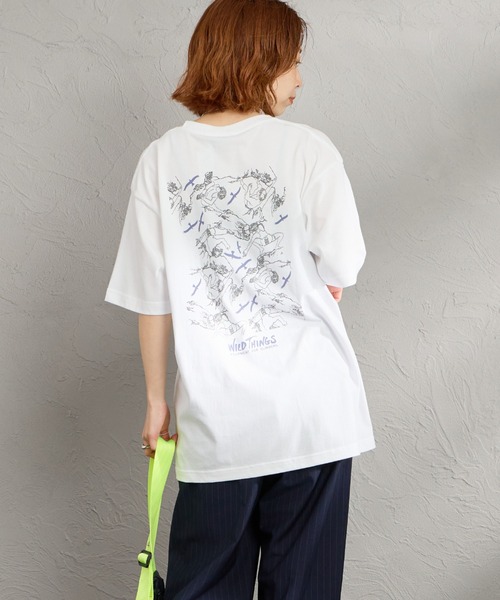 WILD THINGS（ワイルドシングス）の「[WILD THINGS/ワイルドシングス] 80S CLIMBER バックプリント ショートスリーブTシャツ（Tシャツ/カットソー・レディース・ブラック/ホワイト/ネイビー・M/L/XL）」の12枚目の写真
