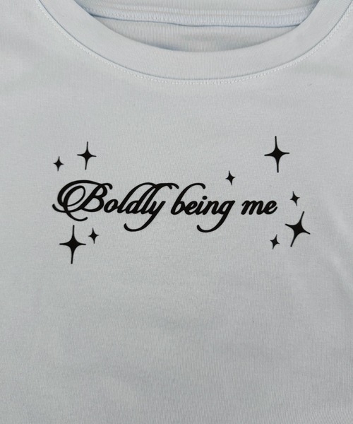 Bamm(バム)の「サイドギャザーロゴTシャツ(Tシャツ/カットソー・レディース・ライトブルー/ホワイト/ブラック・FREE)」の8枚目の写真