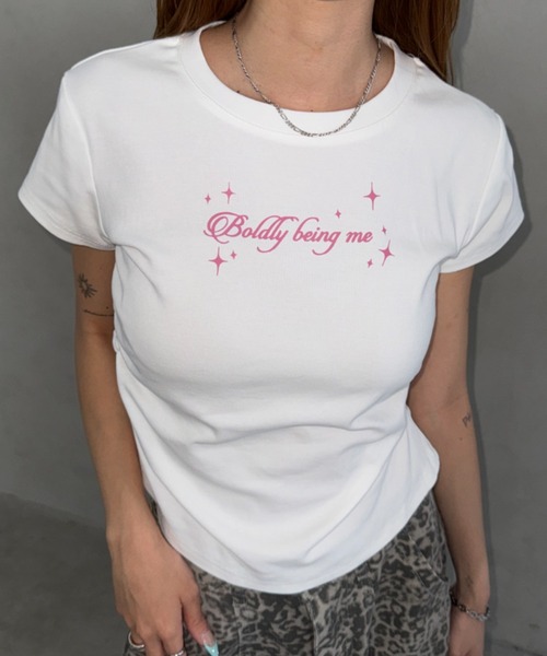 Bamm(バム)の「サイドギャザーロゴTシャツ(Tシャツ/カットソー・レディース・ライトブルー/ホワイト/ブラック・FREE)」の9枚目の写真