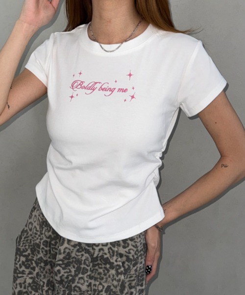 Bamm(バム)の「サイドギャザーロゴTシャツ(Tシャツ/カットソー・レディース・ライトブルー/ホワイト/ブラック・FREE)」の12枚目の写真