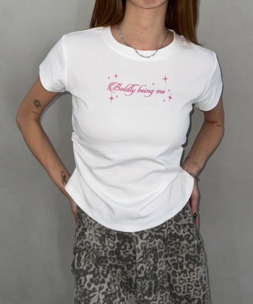 Bamm(バム)の「サイドギャザーロゴTシャツ(Tシャツ/カットソー・レディース・ライトブルー/ホワイト/ブラック・FREE)」の11枚目の写真