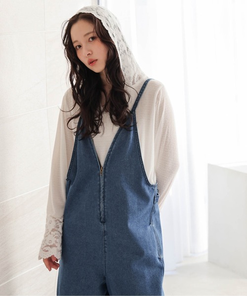 AMELY(エミリー)の「レースニットフーディートップス(その他トップス・レディース・オフホワイト・L/M)」の2枚目の写真