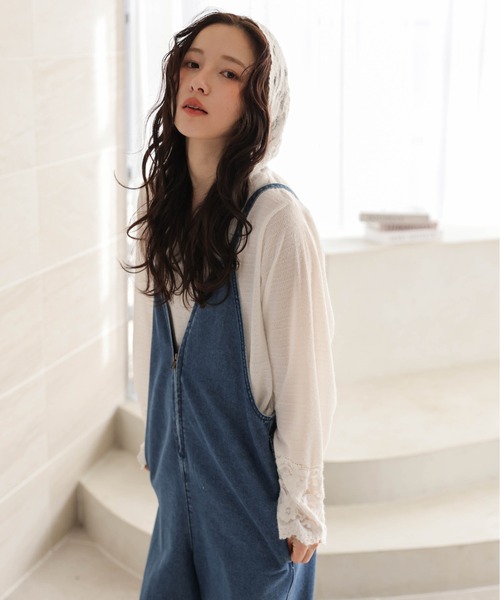 AMELY(エミリー)の「レースニットフーディートップス(その他トップス・レディース・オフホワイト・L/M)」の8枚目の写真