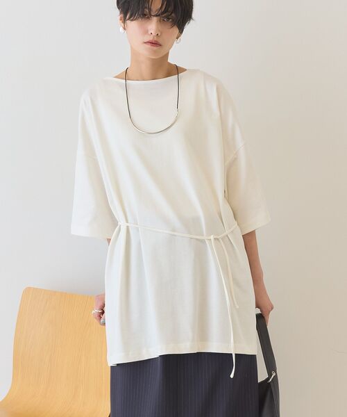 AMERICAN HOLIC(アメリカンホリック)の「【接触冷感・2WAY】バックタックチュニック(Tシャツ/カットソー・レディース・チャコールグレー/オフホワイト/ミント/オレンジ・FREE)」の22枚目の写真