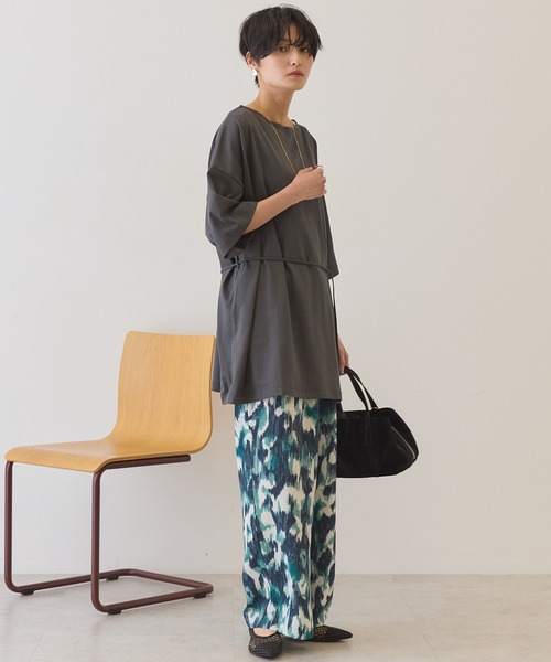 AMERICAN HOLIC(アメリカンホリック)の「【接触冷感・2WAY】バックタックチュニック(Tシャツ/カットソー・レディース・チャコールグレー/オフホワイト/ミント/オレンジ・FREE)」の20枚目の写真