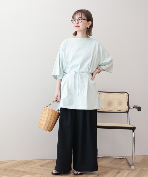 AMERICAN HOLIC(アメリカンホリック)の「【接触冷感・2WAY】バックタックチュニック(Tシャツ/カットソー・レディース・チャコールグレー/オフホワイト/ミント/オレンジ・FREE)」の11枚目の写真