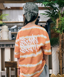 KIDS DYEING STRIPE TAG TEE - ORANGE