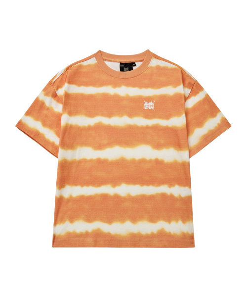 BROWNBREATH KIDS(ブラウンブレスキッズ)の「KIDS DYEING STRIPE TAG TEE - ORANGE(Tシャツ/カットソー・レディース・その他・110/120/130/140/150)」の3枚目の写真