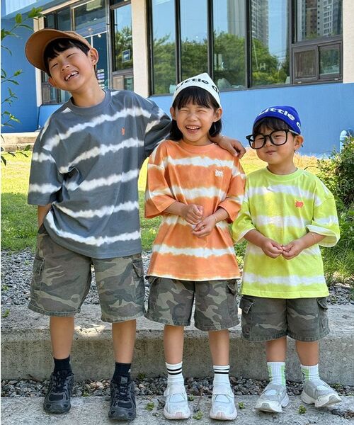 BROWNBREATH KIDS(ブラウンブレスキッズ)の「KIDS DYEING STRIPE TAG TEE - ORANGE(Tシャツ/カットソー・レディース・その他・110/120/130/140/150)」の9枚目の写真