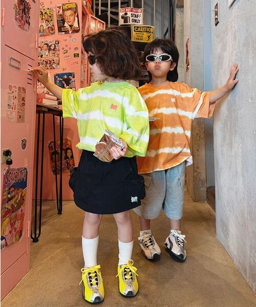 BROWNBREATH KIDS(ブラウンブレスキッズ)の「KIDS DYEING STRIPE TAG TEE - ORANGE(Tシャツ/カットソー・レディース・その他・110/120/130/140/150)」の10枚目の写真