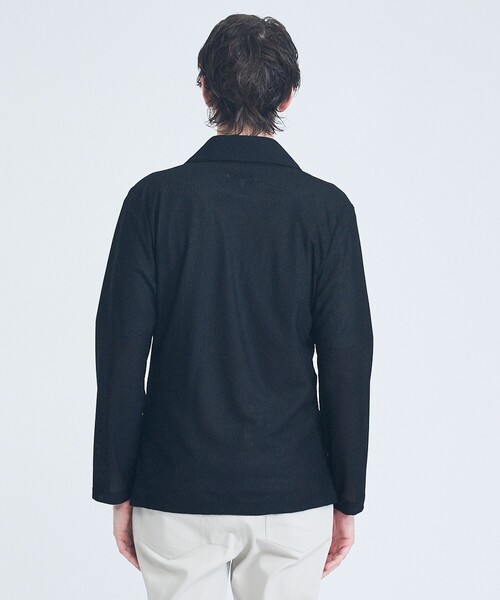 ABAHOUSE GRAY（アバハウスグレイ）の「【接触冷感】ハニカムメッシュ ショールブルゾン/ジャケット（ブルゾン・メンズ・ブラック/モカ/ネイビー・46/48/50）」の13枚目の写真