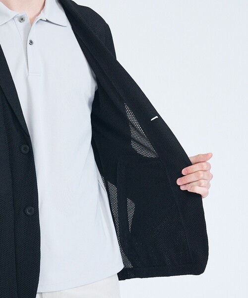 ABAHOUSE GRAY（アバハウスグレイ）の「【接触冷感】ハニカムメッシュ ショールブルゾン/ジャケット（ブルゾン・メンズ・ブラック/モカ/ネイビー・46/48/50）」の17枚目の写真