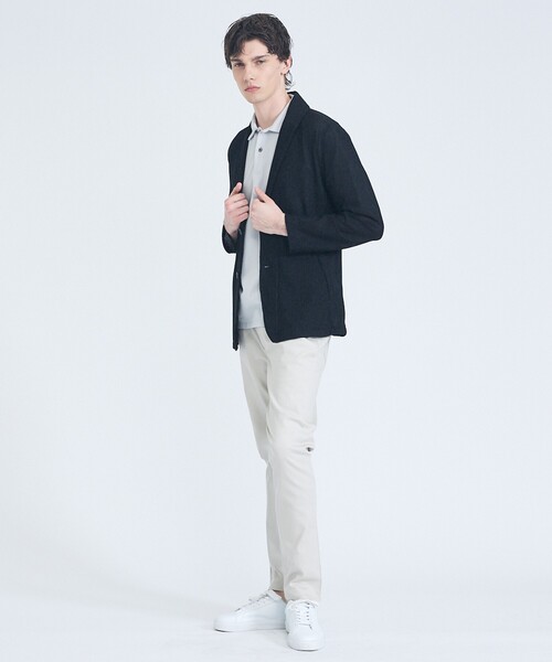 ABAHOUSE GRAY（アバハウスグレイ）の「【接触冷感】ハニカムメッシュ ショールブルゾン/ジャケット（ブルゾン・メンズ・ブラック/モカ/ネイビー・46/48/50）」の20枚目の写真