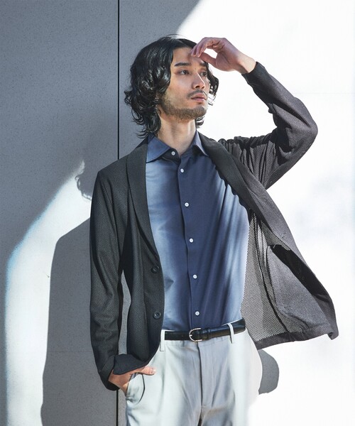 ABAHOUSE GRAY(アバハウスグレイ)の「【接触冷感】ハニカムメッシュ ショールブルゾン/ジャケット(ブルゾン・メンズ・ブラック/モカ/ネイビー・46/48/50)」の17枚目の写真
