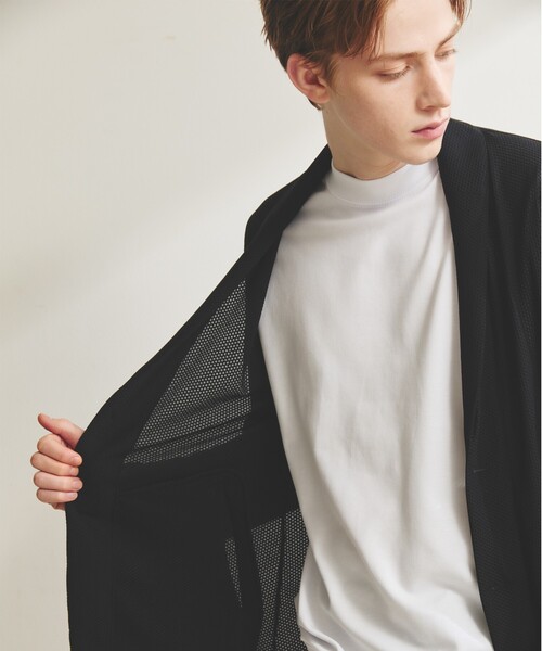 ABAHOUSE GRAY(アバハウスグレイ)の「【接触冷感】ハニカムメッシュ ショールブルゾン/ジャケット(ブルゾン・メンズ・ブラック/モカ/ネイビー・46/48/50)」の18枚目の写真