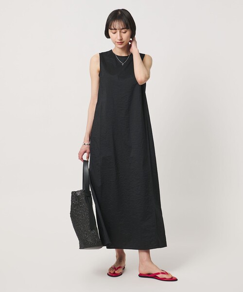 UNITED ARROWS 片畦編みティアードニットワンピース ウール100%黒 UNITED ARROWS（ユナイテッドアローズ）の「＜UNITED ARROWS＞W アゼ