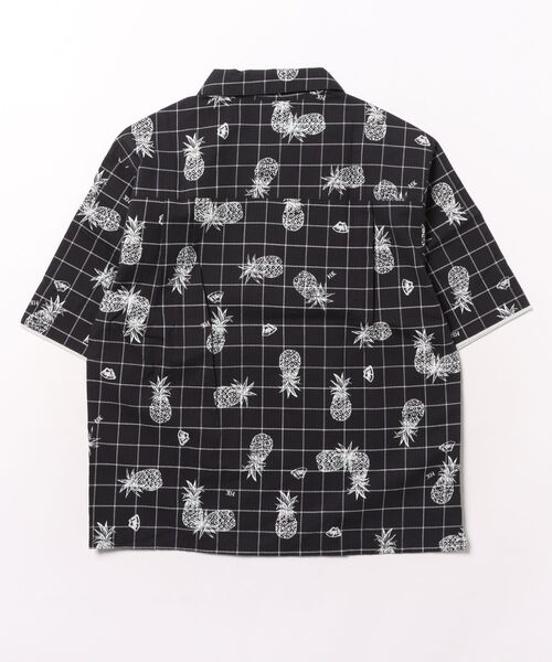 HAKKA KIDS（ハッカキッズ）の「[ジュニアサイズ]パイナップルチェックプリントオープンカラーシャツ（シャツ/ブラウス・キッズ・ブラック/ベージュ・140cm/150cm）」の3枚目の写真