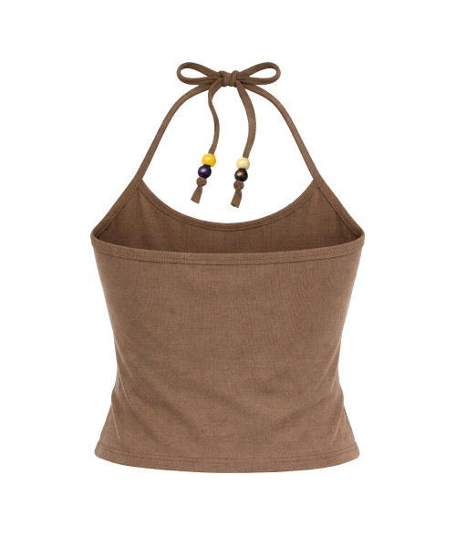 SSERPE(セルぺ)の「ビーズピグメントホルターネックスリーブレスブラウン(Tシャツ/カットソー・レディース・その他・FREE)」の2枚目の写真