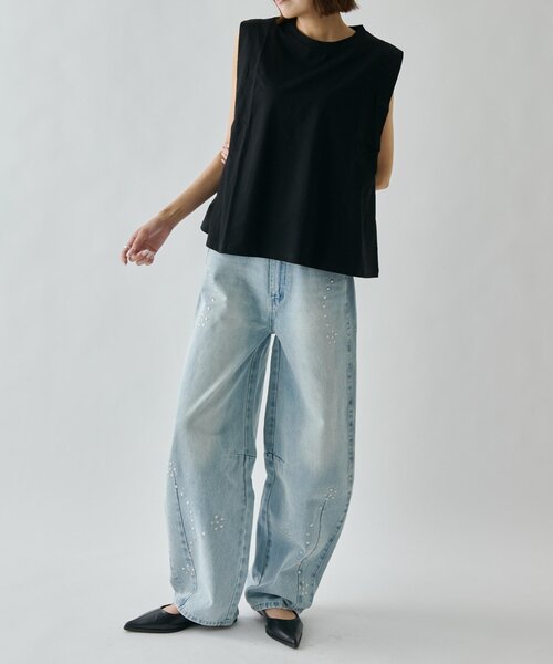 goocy（グーシー）の「スタッズアシメカーブデニム（デニムパンツ・レディース・ブルー系その他/グレー・SMALL/MEDIUM）」の16枚目の写真