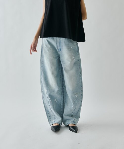 goocy（グーシー）の「スタッズアシメカーブデニム（デニムパンツ・レディース・ブルー系その他/グレー・SMALL/MEDIUM）」の22枚目の写真
