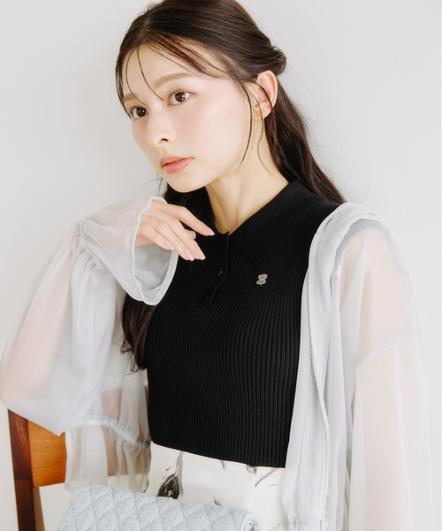 JILL by JILL STUART(ジルバイジルスチュアート)の「シアーパーカー(パーカー・レディース・ブラック/ホワイト/グレー・FREE)」の3枚目の写真