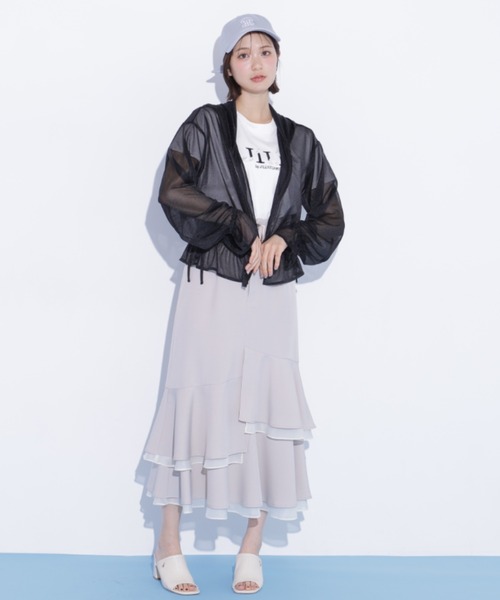 JILL by JILL STUART(ジルバイジルスチュアート)の「シアーパーカー(パーカー・レディース・ブラック/ホワイト/グレー・FREE)」の19枚目の写真