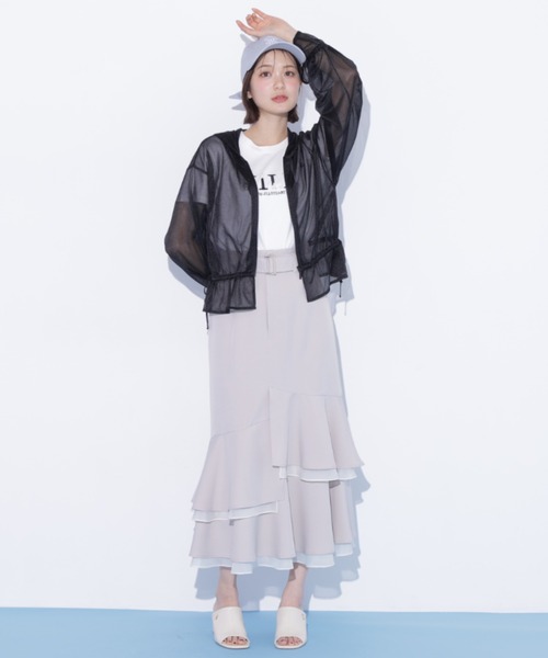 JILL by JILL STUART(ジルバイジルスチュアート)の「シアーパーカー(パーカー・レディース・ブラック/ホワイト/グレー・FREE)」の20枚目の写真