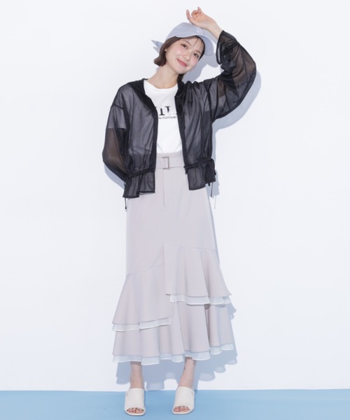 JILL by JILL STUART(ジルバイジルスチュアート)の「シアーパーカー(パーカー・レディース・ブラック/ホワイト/グレー・FREE)」の21枚目の写真