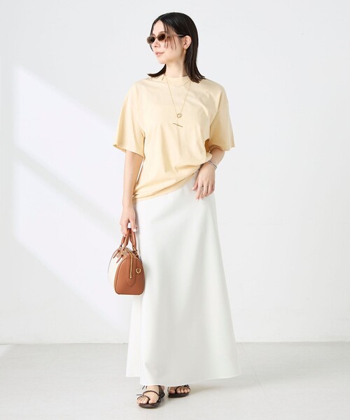 NOLLEY’S Sophi（ノーリーズソフィ）の「ウォッシャブル72/2超長綿オーバーサイズT（Tシャツ/カットソー・レディース・ホワイト/イエロー/チャコールグレー・FREE）」の17枚目の写真