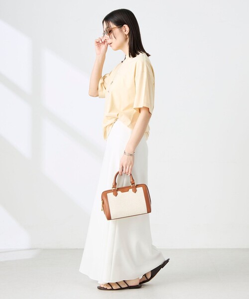 NOLLEY’S Sophi（ノーリーズソフィ）の「ウォッシャブル72/2超長綿オーバーサイズT（Tシャツ/カットソー・レディース・ホワイト/イエロー/チャコールグレー・FREE）」の18枚目の写真