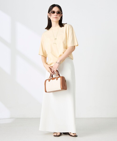 NOLLEY’S Sophi（ノーリーズソフィ）の「ウォッシャブル72/2超長綿オーバーサイズT（Tシャツ/カットソー・レディース・ホワイト/イエロー/チャコールグレー・FREE）」の22枚目の写真