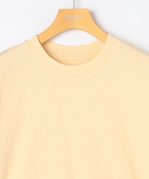 NOLLEY’S Sophi（ノーリーズソフィ）の「ウォッシャブル72/2超長綿オーバーサイズT（Tシャツ/カットソー・レディース・ホワイト/イエロー/チャコールグレー・FREE）」の4枚目の写真