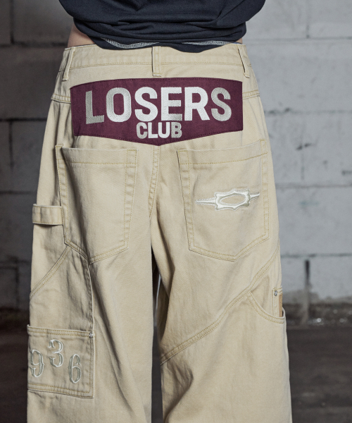 LOSERS CLUB(ルーザーズクラブ)の「ダブルニデミジカーペンターワイドコットンパンツベージュ(デニムパンツ・レディース・その他・XL)」の5枚目の写真