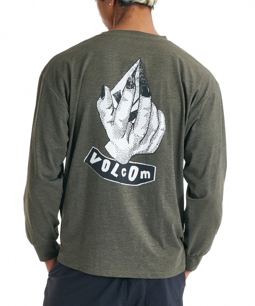 VOLCOM(ボルコム)の「VOLCOM メンズ GRAB THE STONE LS SURF TEE 長袖サーフTシャツ 【2026年春夏モデル】(Tシャツ/カットソー・メンズ・ブラック/オリーブ/ホワイト・SMALL/MEDIUM/X-LARGE/LARGE)」の3枚目の写真