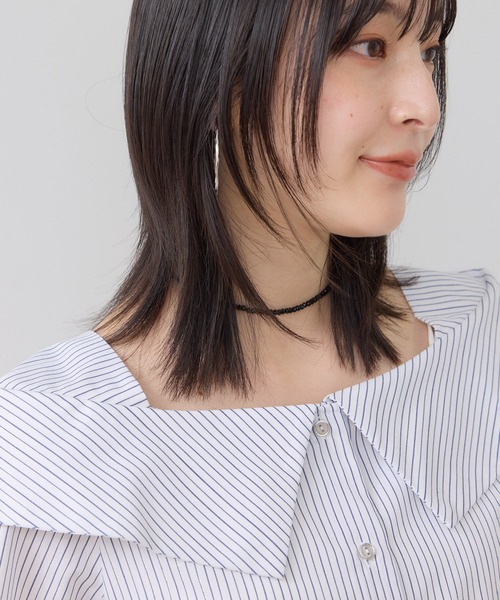 VIS（ビス）の「オフショルライクハーフスリーブブラウス/イージーケア（シャツ/ブラウス・レディース・ブラウン系その他/ブルー系その他4/ホワイト系その他・FREE）」の6枚目の写真