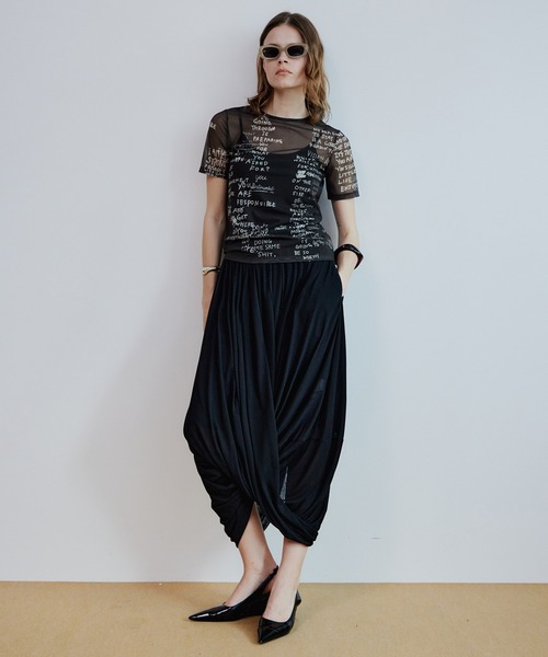 MAISON SPECIAL（メゾンスペシャル）の「Hand Logo Mesh T-Shirt/ハンドロゴメッシュTシャツ（Tシャツ/カットソー・レディース・ブラック/ホワイト/レッド・FREE）」の9枚目の写真