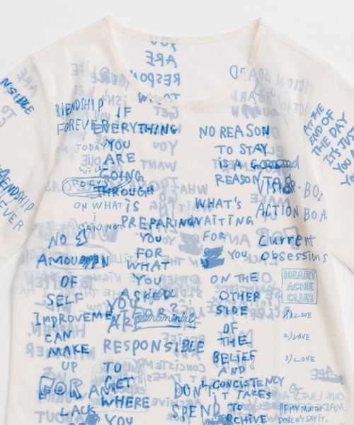 MAISON SPECIAL（メゾンスペシャル）の「Hand Logo Mesh T-Shirt/ハンドロゴメッシュTシャツ（Tシャツ/カットソー・レディース・ブラック/ホワイト/レッド・FREE）」の22枚目の写真