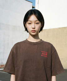 Agir Salt Wash Crop Short Sleeve T-Shirt (Mocha)