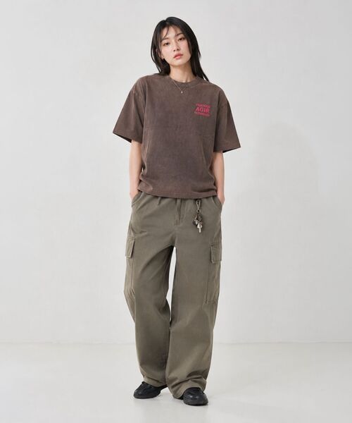 LENGAGEMENT(ランガージュマン)の「Agir Salt Wash Crop Short Sleeve T-Shirt (Mocha)(Tシャツ/カットソー・レディース・モカ・1/2)」の10枚目の写真