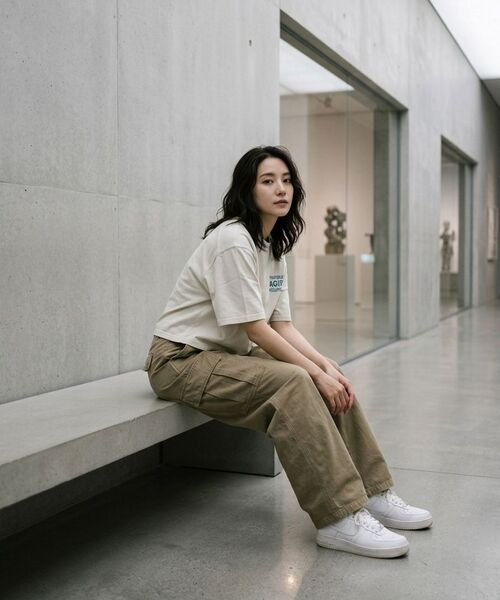 LENGAGEMENT(ランガージュマン)の「Agir Salt Wash Crop Short Sleeve T-Shirt (Mocha)(Tシャツ/カットソー・レディース・モカ・1/2)」の21枚目の写真