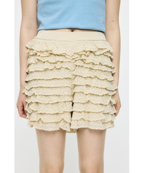 MOUSSY(マウジー)の「FRILL KNITTED ショーツ(その他パンツ・レディース・ブラック/アイボリー・FREE)」の10枚目の写真