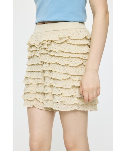 MOUSSY(マウジー)の「FRILL KNITTED ショーツ(その他パンツ・レディース・ブラック/アイボリー・FREE)」の5枚目の写真