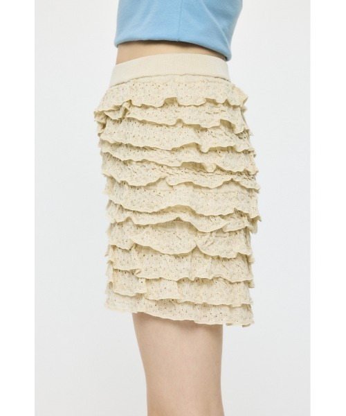 MOUSSY(マウジー)の「FRILL KNITTED ショーツ(その他パンツ・レディース・ブラック/アイボリー・FREE)」の3枚目の写真