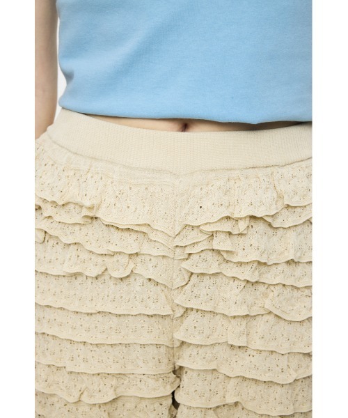 MOUSSY(マウジー)の「FRILL KNITTED ショーツ(その他パンツ・レディース・ブラック/アイボリー・FREE)」の14枚目の写真