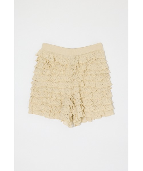 MOUSSY(マウジー)の「FRILL KNITTED ショーツ(その他パンツ・レディース・ブラック/アイボリー・FREE)」の12枚目の写真