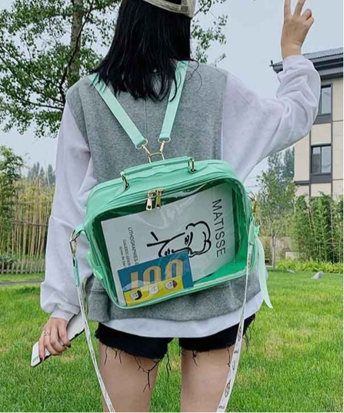 BACKYARD FAMILY(バックヤードファミリー)の「痛バッグ ショルダーバッグ 3way 大容量(ショルダーバッグ・レディース・ピンク/ブルー/イエロー/グリーン/パープル/ホワイト・FREE)」の3枚目の写真