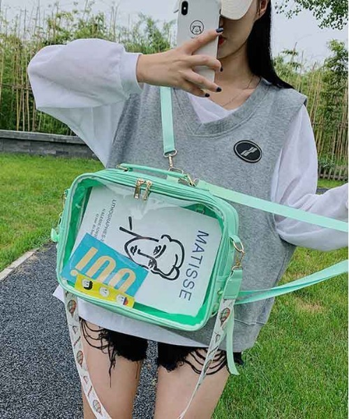BACKYARD FAMILY(バックヤードファミリー)の「痛バッグ ショルダーバッグ 3way 大容量(ショルダーバッグ・レディース・ピンク/ブルー/イエロー/グリーン/パープル/ホワイト・FREE)」の16枚目の写真