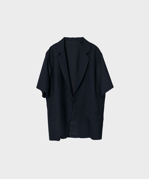 ETHOSENS(エトセンス)の「【ETHOSENS】Short sleeve jacket(その他アウター・メンズ・ブラック・2)」の1枚目の写真