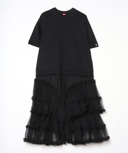 DOUBLE STANDARD CLOTHING(ダブルスタンダードクロージング)の「ドッキングチュールTシャツワンピース(ワンピース・レディース・ブラック/オフホワイト・FREE)」の17枚目の写真